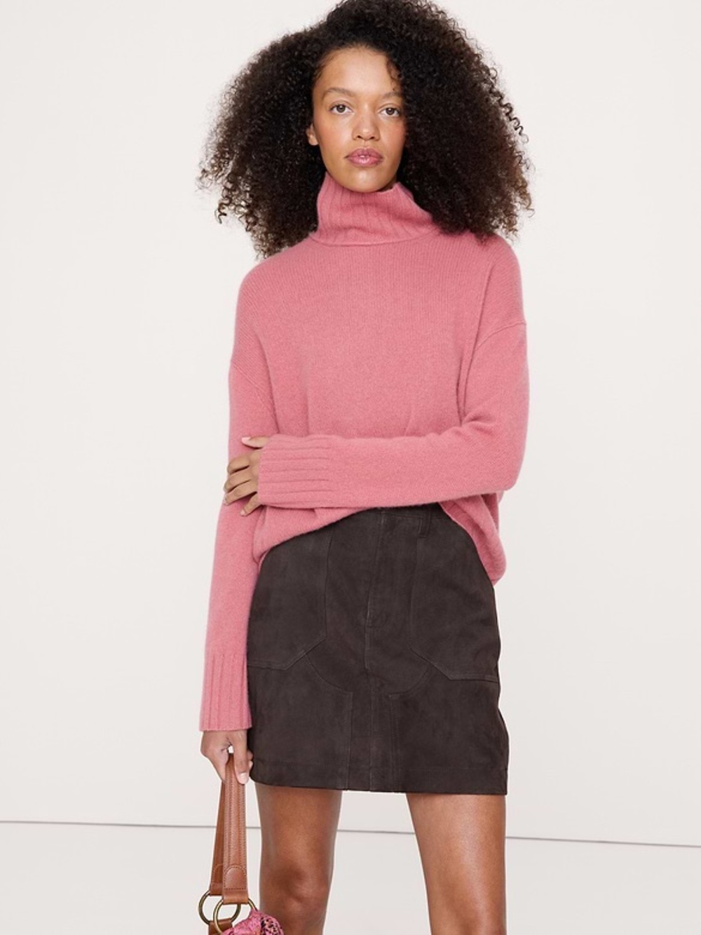 Banana Republic Dusty Rose Cashmere Mock Neck Sweater